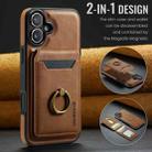 For iPhone 16 DG.MING K1 MagSafe Detachable Wallet RFID Back Cover Phone Case(Brown) - 2