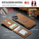 For iPhone 16 DG.MING K1 MagSafe Detachable Wallet RFID Back Cover Phone Case(Brown) - 3