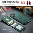 For iPhone 16 DG.MING K1 MagSafe Detachable Wallet RFID Back Cover Phone Case(Green) - 3
