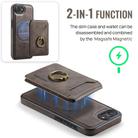 For iPhone 16e DG.MING K1 MagSafe Detachable Wallet RFID Back Cover Phone Case(Coffee) - 3