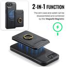 For iPhone 16e DG.MING K1 MagSafe Detachable Wallet RFID Back Cover Phone Case(Black) - 3