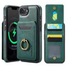 For iPhone 16e DG.MING K1 MagSafe Detachable Wallet RFID Back Cover Phone Case(Green) - 1