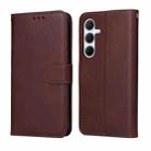 For Samsung Galaxy A56 5G Classic Calf Texture Flip Leather Phone Case(Brown) - 1