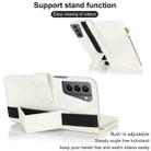 For Samsung Galaxy S21 5G Wristband Holder Zipper Purse RFID Leather Phone Case(White) - 3