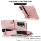 For Samsung Galaxy S21+ 5G Wristband Holder Zipper Purse RFID Leather Phone Case(Rose Gold) - 3