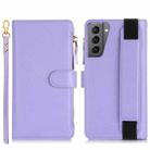 For Samsung Galaxy S21+ 5G Wristband Holder Zipper Purse RFID Leather Phone Case(Purple) - 2