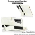 For Samsung Galaxy S21+ 5G Wristband Holder Zipper Purse RFID Leather Phone Case(White) - 3