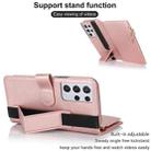 For Samsung Galaxy S21 Ultra 5G Wristband Holder Zipper Purse RFID Leather Phone Case(Rose Gold) - 3