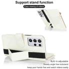 For Samsung Galaxy S21 Ultra 5G Wristband Holder Zipper Purse RFID Leather Phone Case(White) - 3