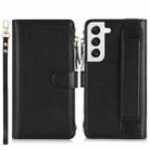 For Samsung Galaxy S22+ 5G Wristband Holder Zipper Purse RFID Leather Phone Case(Black) - 2