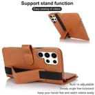 For Samsung Galaxy S22 Ultra 5G Wristband Holder Zipper Purse RFID Leather Phone Case(Brown) - 3