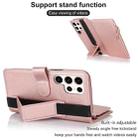 For Samsung Galaxy S22 Ultra 5G Wristband Holder Zipper Purse RFID Leather Phone Case(Rose Gold) - 3