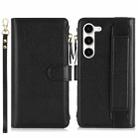 For Samsung Galaxy S23+ 5G Wristband Holder Zipper Purse RFID Leather Phone Case(Black) - 2