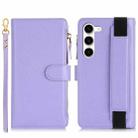 For Samsung Galaxy S23+ 5G Wristband Holder Zipper Purse RFID Leather Phone Case(Purple) - 2