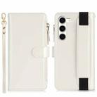 For Samsung Galaxy S23+ 5G Wristband Holder Zipper Purse RFID Leather Phone Case(White) - 2