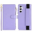 For Samsung Galaxy S24 5G Wristband Holder Zipper Purse RFID Leather Phone Case(Purple) - 2