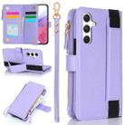 For Samsung Galaxy S24+ 5G Wristband Holder Zipper Purse RFID Leather Phone Case(Purple) - 1