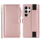 For Samsung Galaxy S24 Ultra 5G Wristband Holder Zipper Purse RFID Leather Phone Case(Rose Gold) - 2