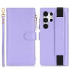 For Samsung Galaxy S24 Ultra 5G Wristband Holder Zipper Purse RFID Leather Phone Case(Purple) - 2