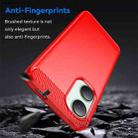 For vivo Y03 Carbon Fiber Brushed Texture TPU Phone Case(Red) - 3