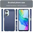For vivo Y18 Carbon Fiber Brushed Texture TPU Phone Case(Blue) - 2