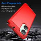 For vivo Y18 Carbon Fiber Brushed Texture TPU Phone Case(Red) - 3