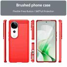 For vivo V40 Pro Carbon Fiber Brushed Texture TPU Phone Case(Red) - 2