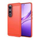 For vivo V50 Lite 5G Carbon Fiber Brushed Texture TPU Phone Case(Red) - 1