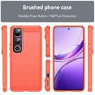 For vivo V50 Lite 5G Carbon Fiber Brushed Texture TPU Phone Case(Red) - 2