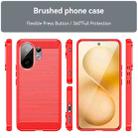 For vivo V60 5G Carbon Fiber Brushed Texture TPU Phone Case(Red) - 2