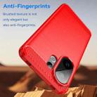 For vivo V60 5G Carbon Fiber Brushed Texture TPU Phone Case(Red) - 3