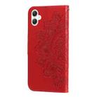 For Samsung Galaxy A06 4G Seven-petal Flowers Embossing Leather Phone Case(Red) - 3