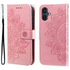 For Samsung Galaxy A25 5G Japan Version / A25e Seven-petal Flowers Embossing Leather Phone Case(Rose Gold) - 1
