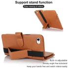 For iPhone SE 2022 / SE 2020 Wristband Holder Zipper Purse RFID Leather Phone Case(Brown) - 3