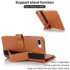 For iPhone 8 Plus / 7 Plus Wristband Holder Zipper Purse RFID Leather Phone Case(Brown) - 3