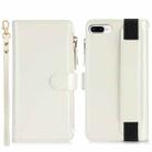 For iPhone 8 Plus / 7 Plus Wristband Holder Zipper Purse RFID Leather Phone Case(White) - 2