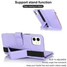 For iPhone 11 Wristband Holder Zipper Purse RFID Leather Phone Case(Purple) - 3