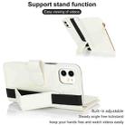 For iPhone 11 Wristband Holder Zipper Purse RFID Leather Phone Case(White) - 3