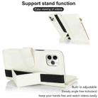 For iPhone 11 Pro Max Wristband Holder Zipper Purse RFID Leather Phone Case(White) - 3