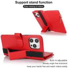 For iPhone 12 Pro Max Wristband Holder Zipper Purse RFID Leather Phone Case(Red) - 3