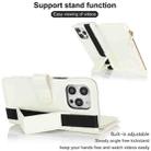 For iPhone 12 Pro Max Wristband Holder Zipper Purse RFID Leather Phone Case(White) - 3