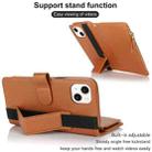 For iPhone 13 mini Wristband Holder Zipper Purse RFID Leather Phone Case(Brown) - 3