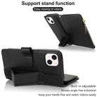 For iPhone 14 / 13 Wristband Holder Zipper Purse RFID Leather Phone Case(Black) - 3