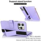 For iPhone 13 Pro Max Wristband Holder Zipper Purse RFID Leather Phone Case(Purple) - 3