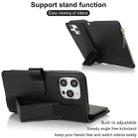 For iPhone 14 Pro Max Wristband Holder Zipper Purse RFID Leather Phone Case(Black) - 3