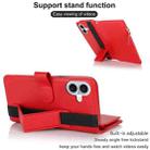 For iPhone 16 Wristband Holder Zipper Purse RFID Leather Phone Case(Red) - 3