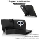 For iPhone 16 Plus Wristband Holder Zipper Purse RFID Leather Phone Case(Black) - 3