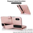 For iPhone XS / X Wristband Holder Zipper Purse RFID Leather Phone Case(Rose Gold) - 3