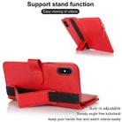 For iPhone XS Max Wristband Holder Zipper Purse RFID Leather Phone Case(Red) - 3