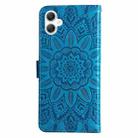 For Samsung Galaxy A06 4G Embossed Sunflower Leather Phone Case(Blue) - 3